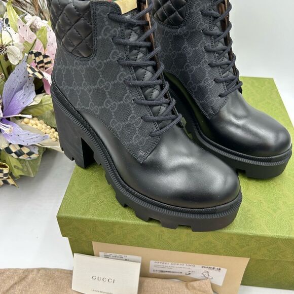 Women’s Gucci GG Supreme Leather boots size 40.5 made in Italy - Picture 3 of 10
